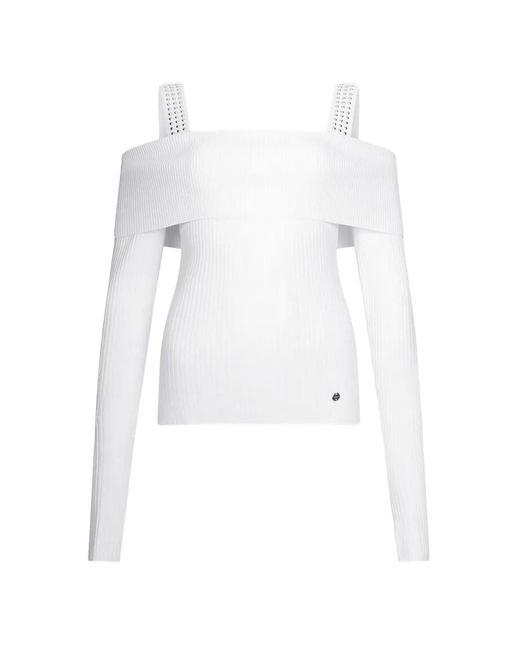 Liu Jo White Sweater With Thumbhole Sleeves