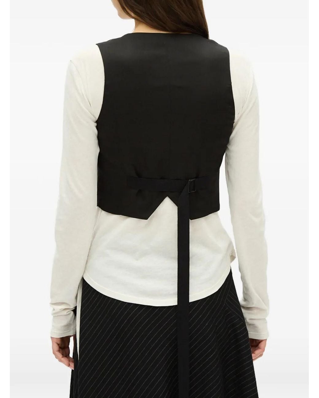 Ann Demeulemeester Black Button-Front Waistcoat
