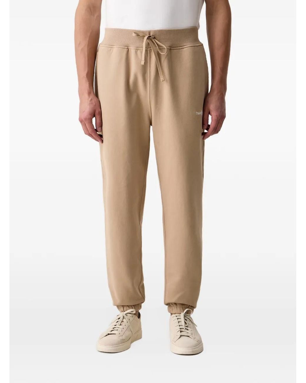 Polo Ralph Lauren Natural Logo-Embroidered Drawstring Track Pants for men