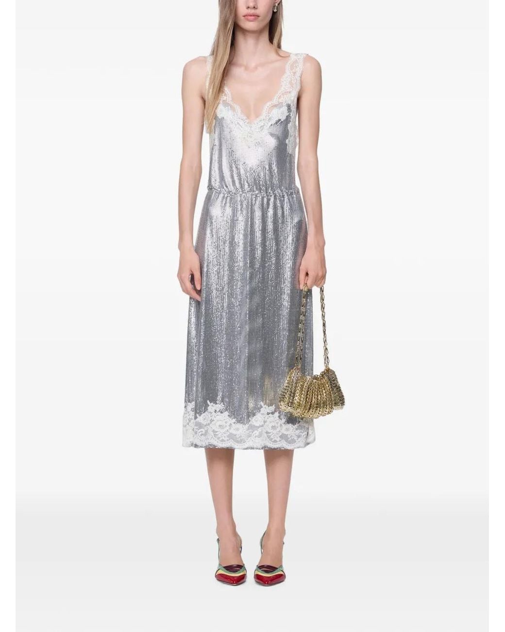 Rabanne Gray Hand-Assembled Midi Dress