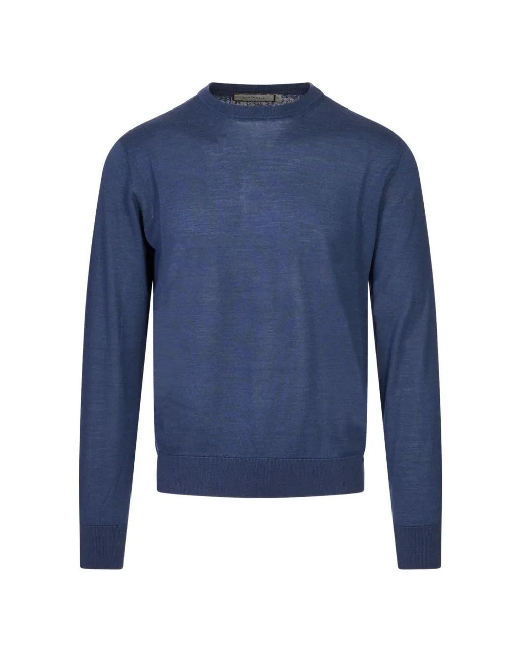 Canali Blue Crew-Neck Long-Sleeve Sweater for men