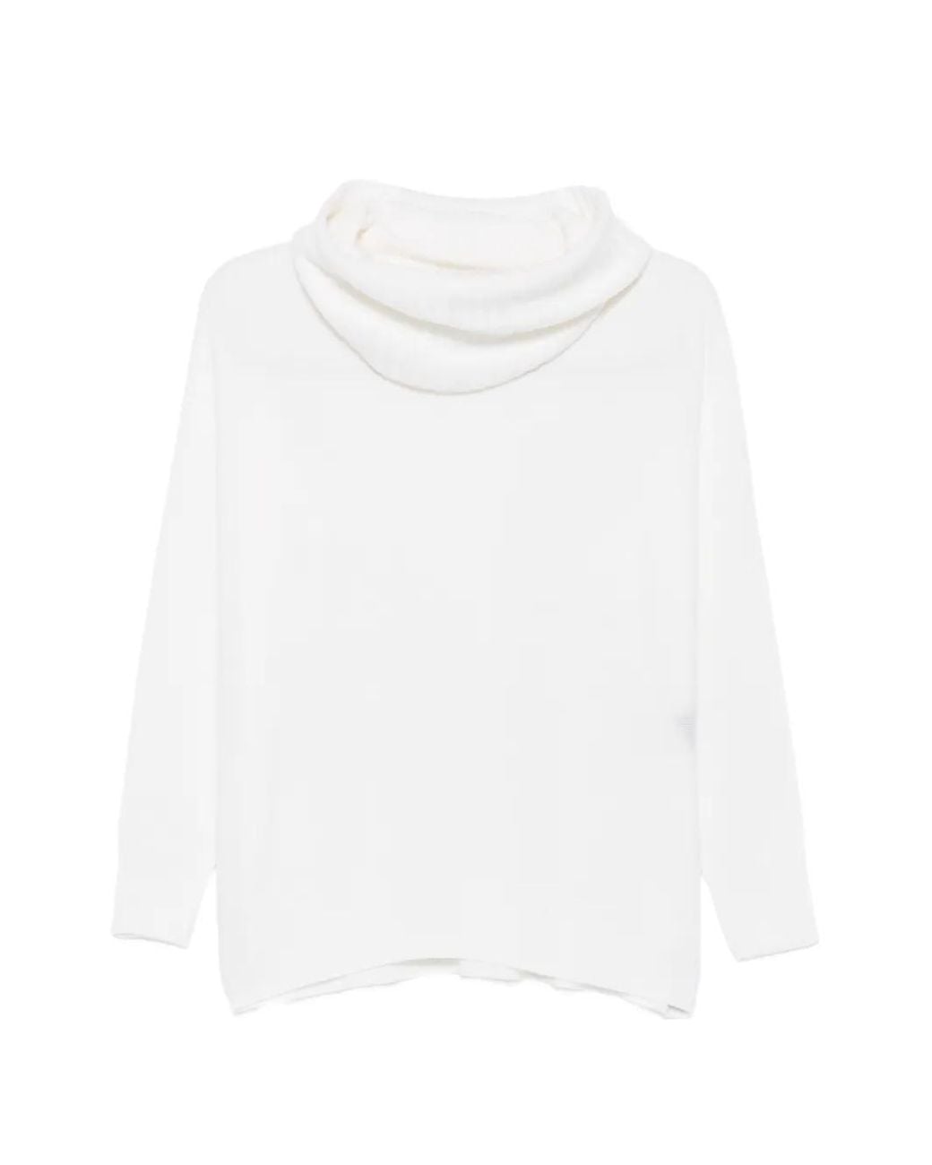 D.exterior White Cowl-Neck Sweater