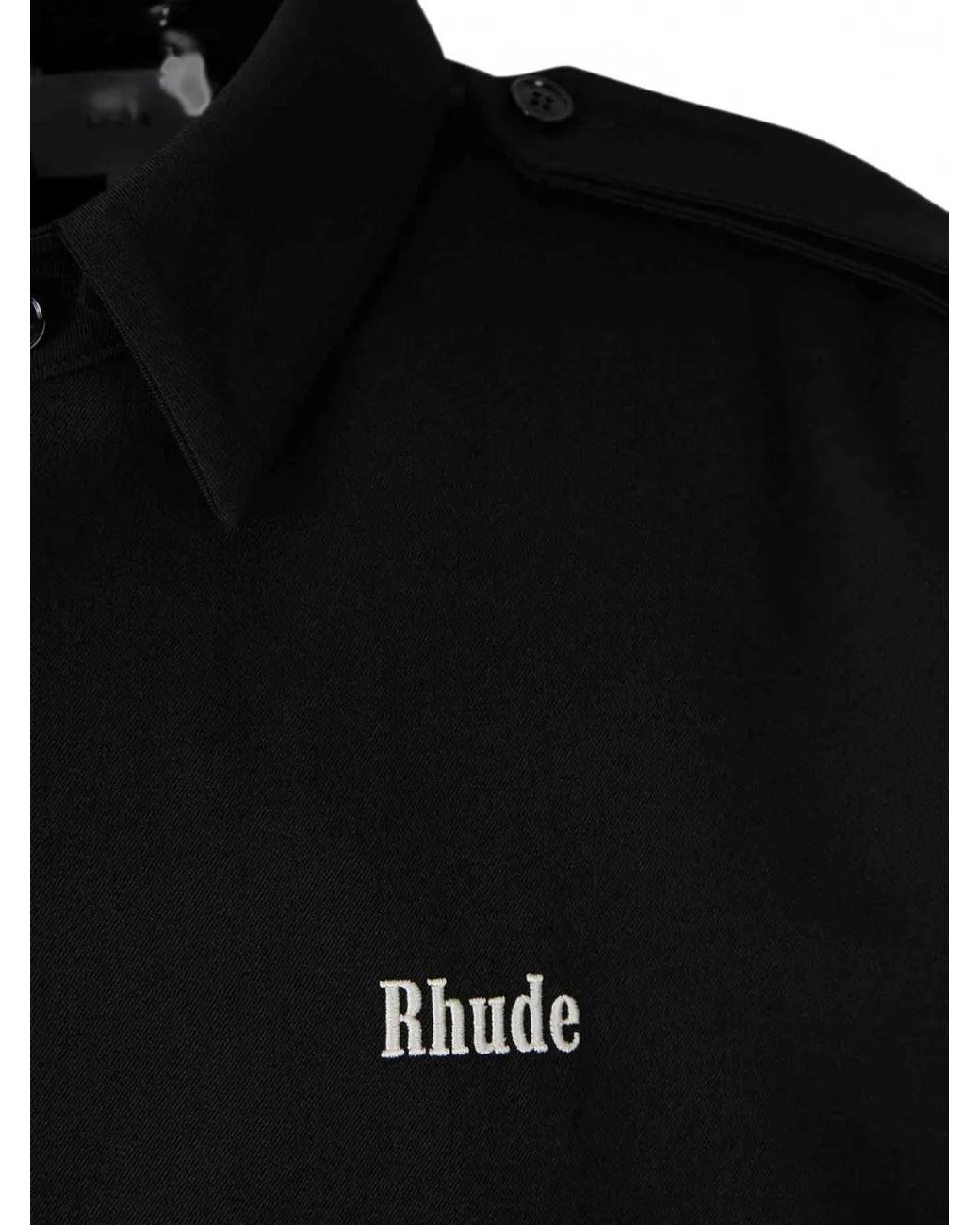 Rhude Black Logo-Embroidered Wool Jacket for men