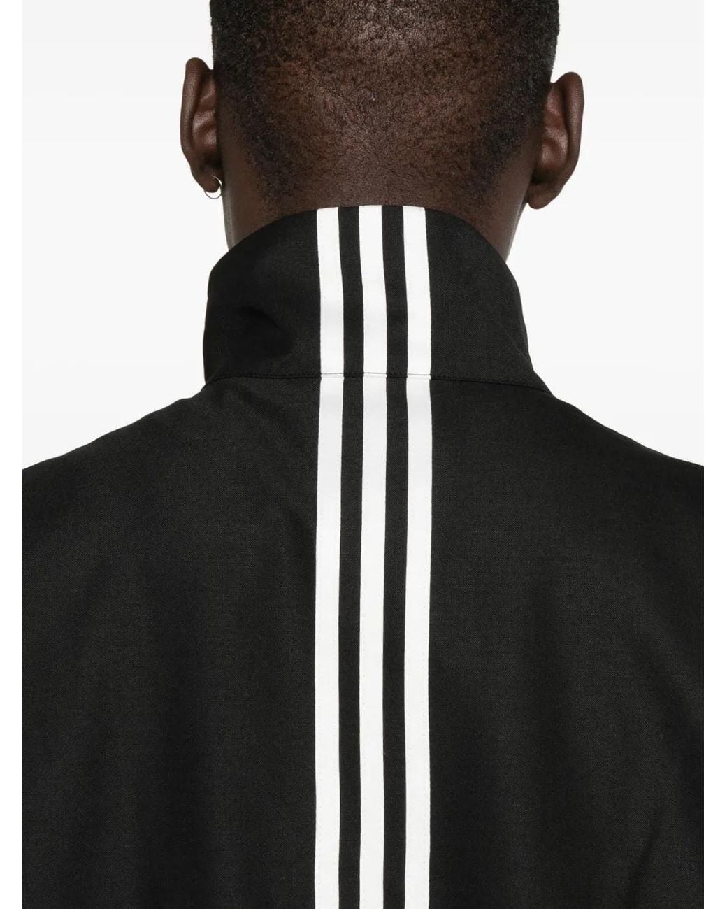 Y-3 Black Zip-Front Long Jacket for men