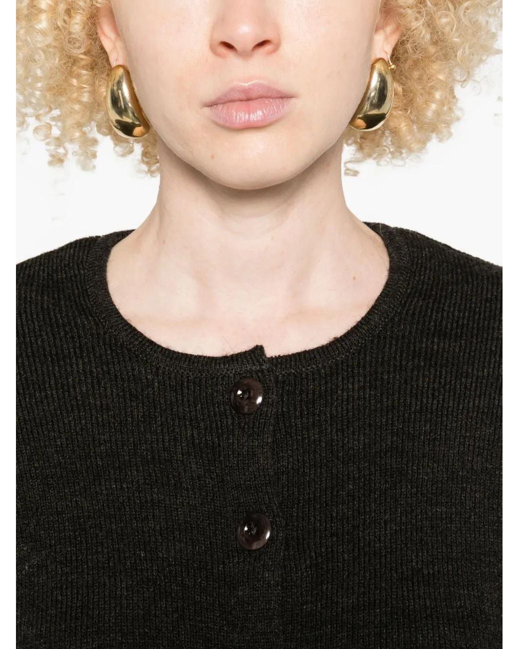 Lemaire Black Button-Front Cardigan