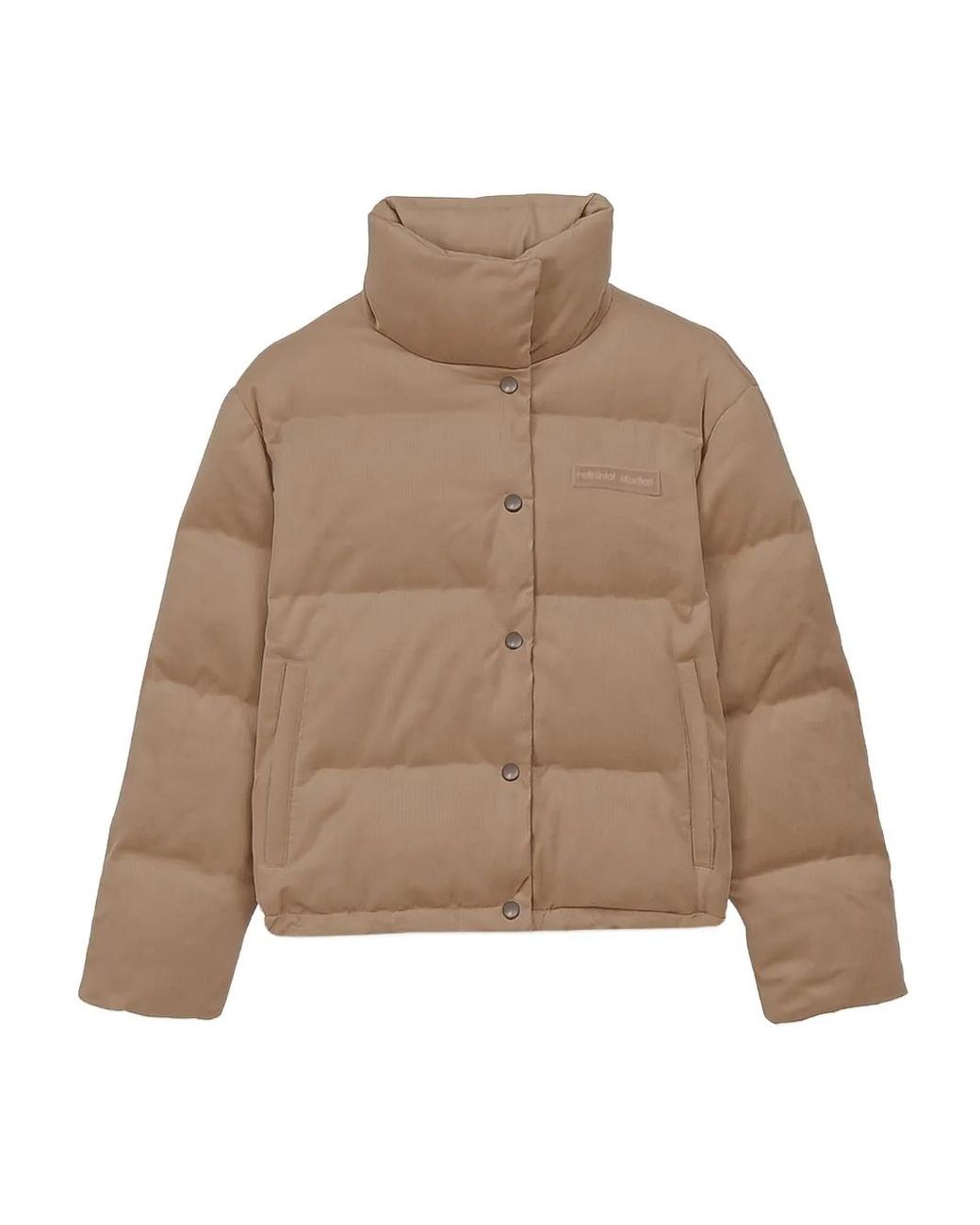 Rethinkit Studios Natural Logo-Appliqué Padded Jacket