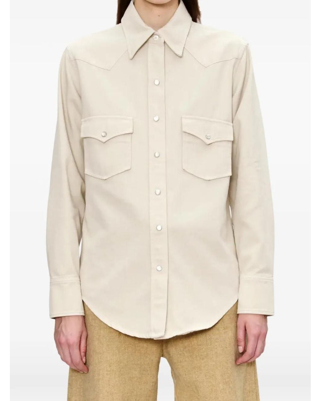 A.P.C. Natural Buttoned Chest-Pocket Shirt