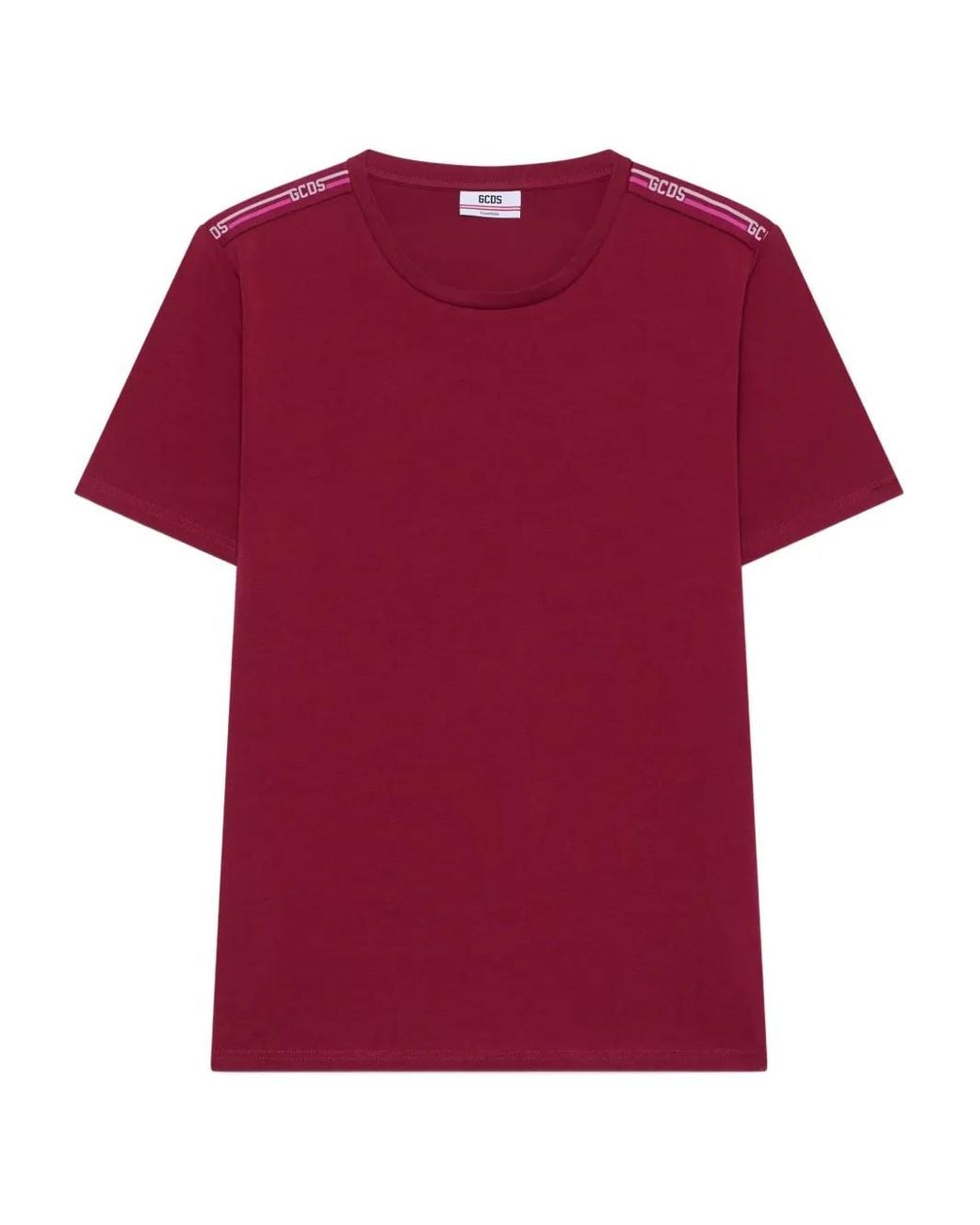 Gcds Red Logo Tape T-Shirt for men
