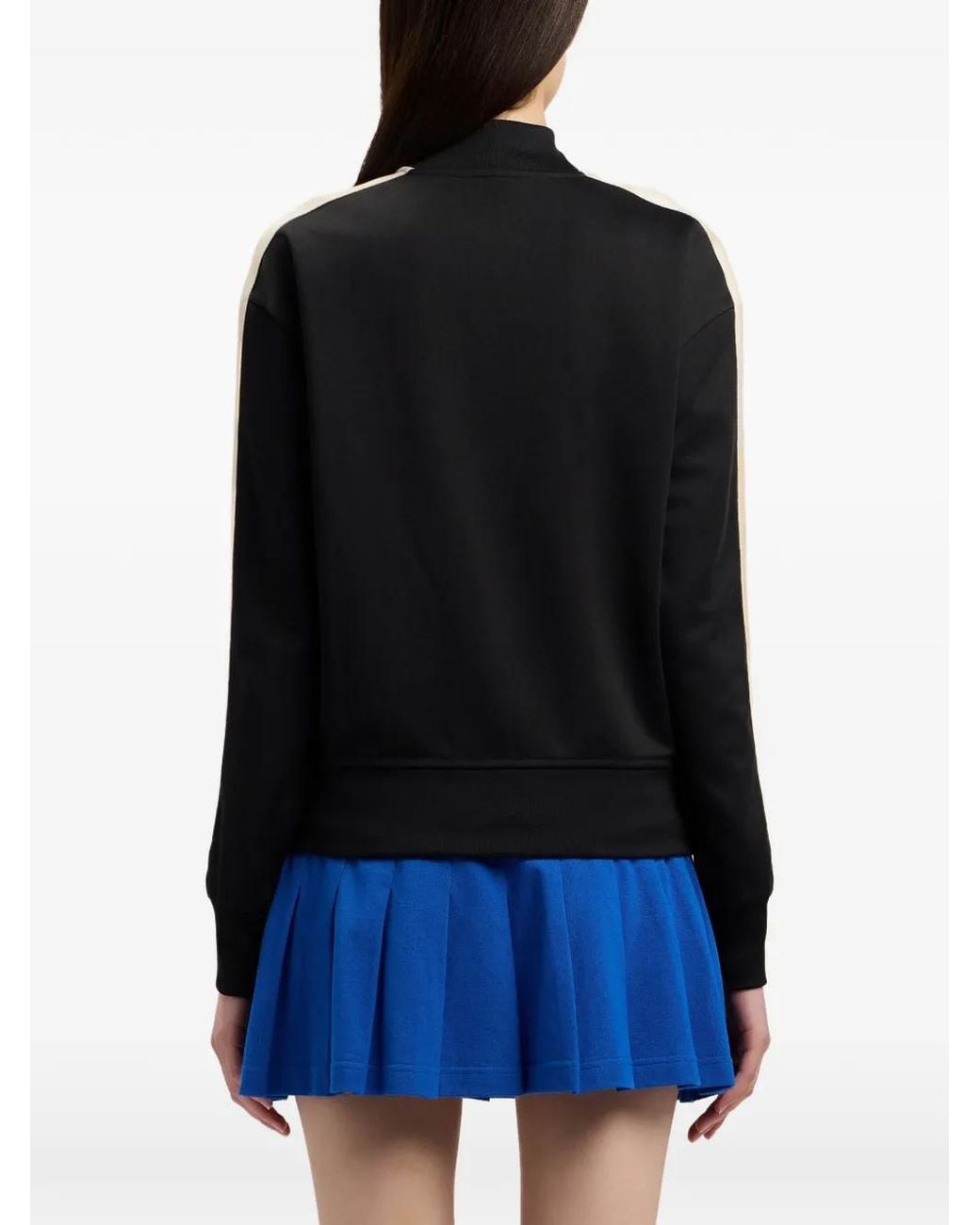 Palm Angels Black Logo Side-Stripe Bomber Jacket