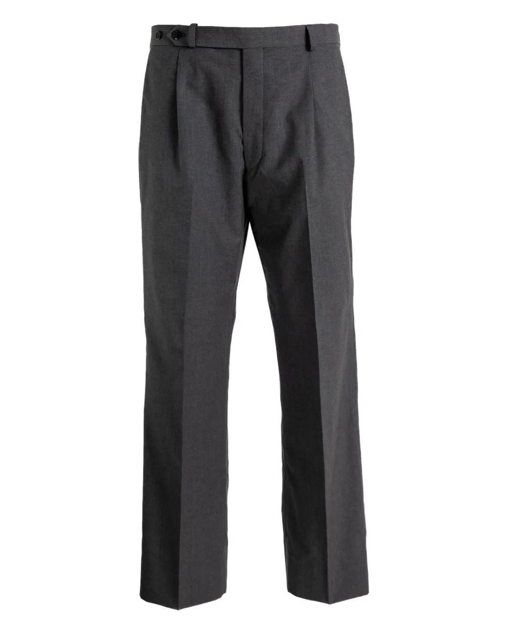 Prada Gray Pleated Tailored Trousers for men