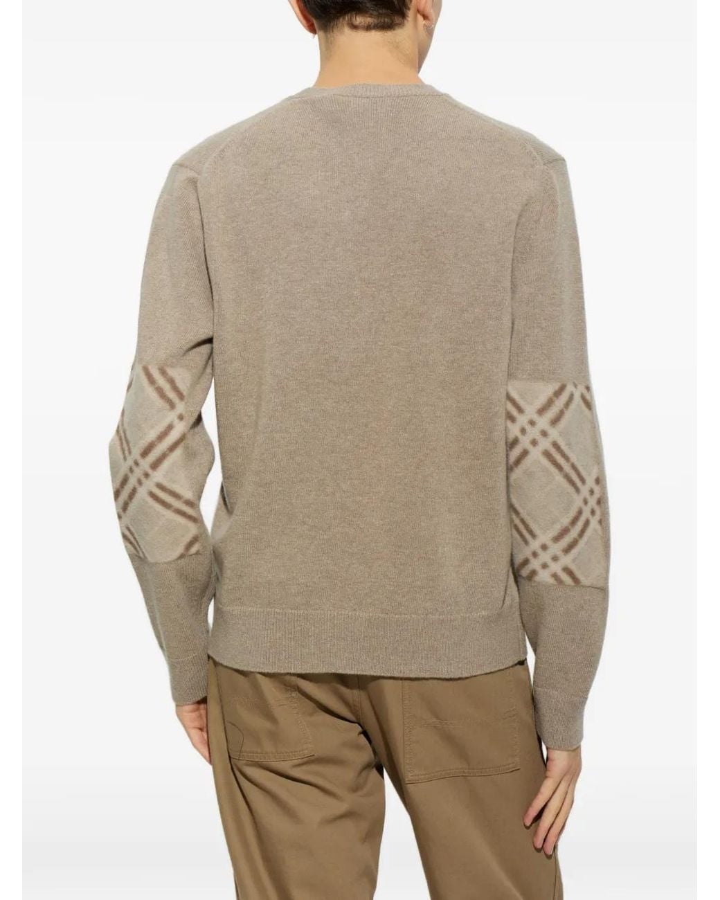 Burberry Natural Crew-Neck Wool Sweater for men