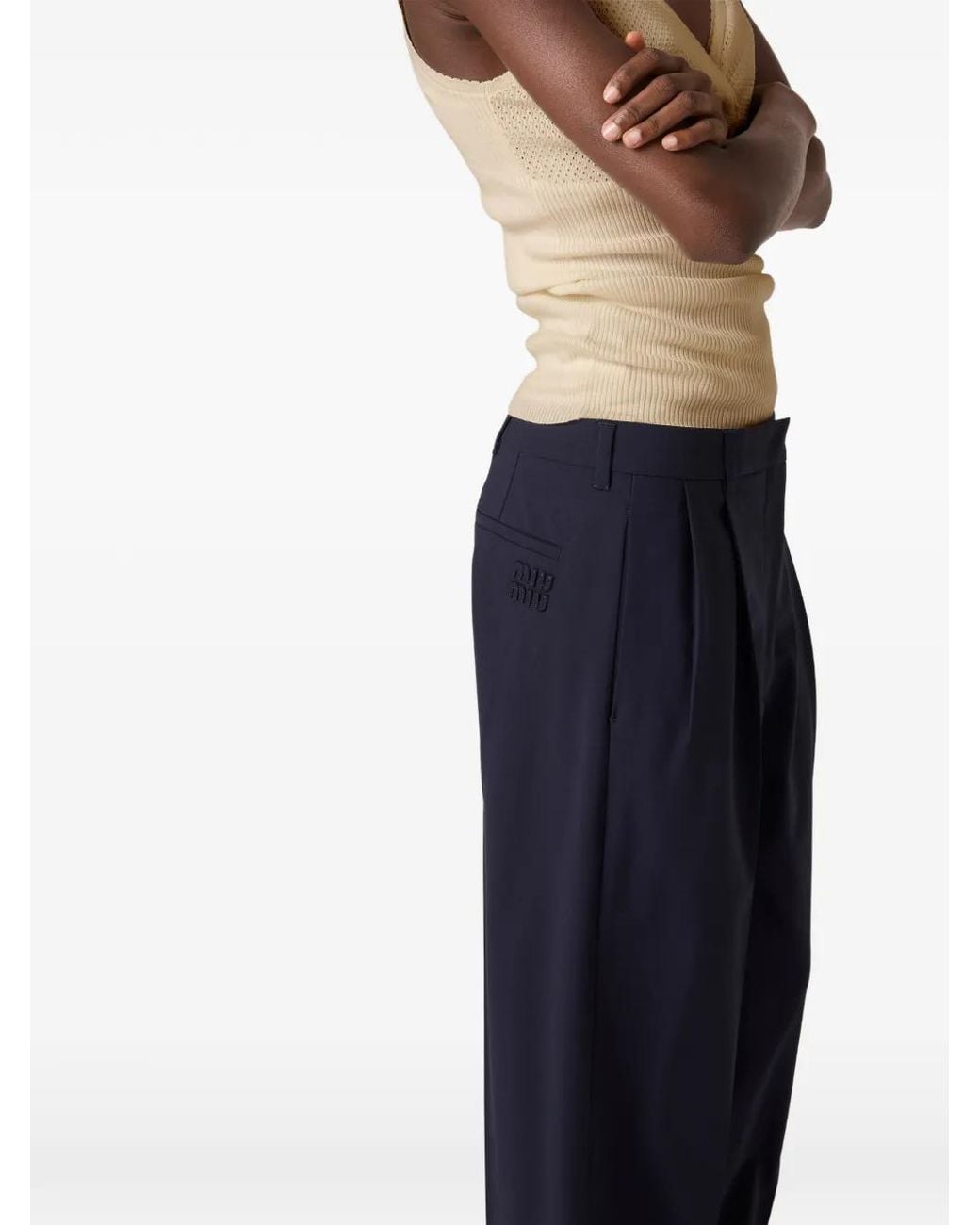 Miu Miu Blue Wool Pants