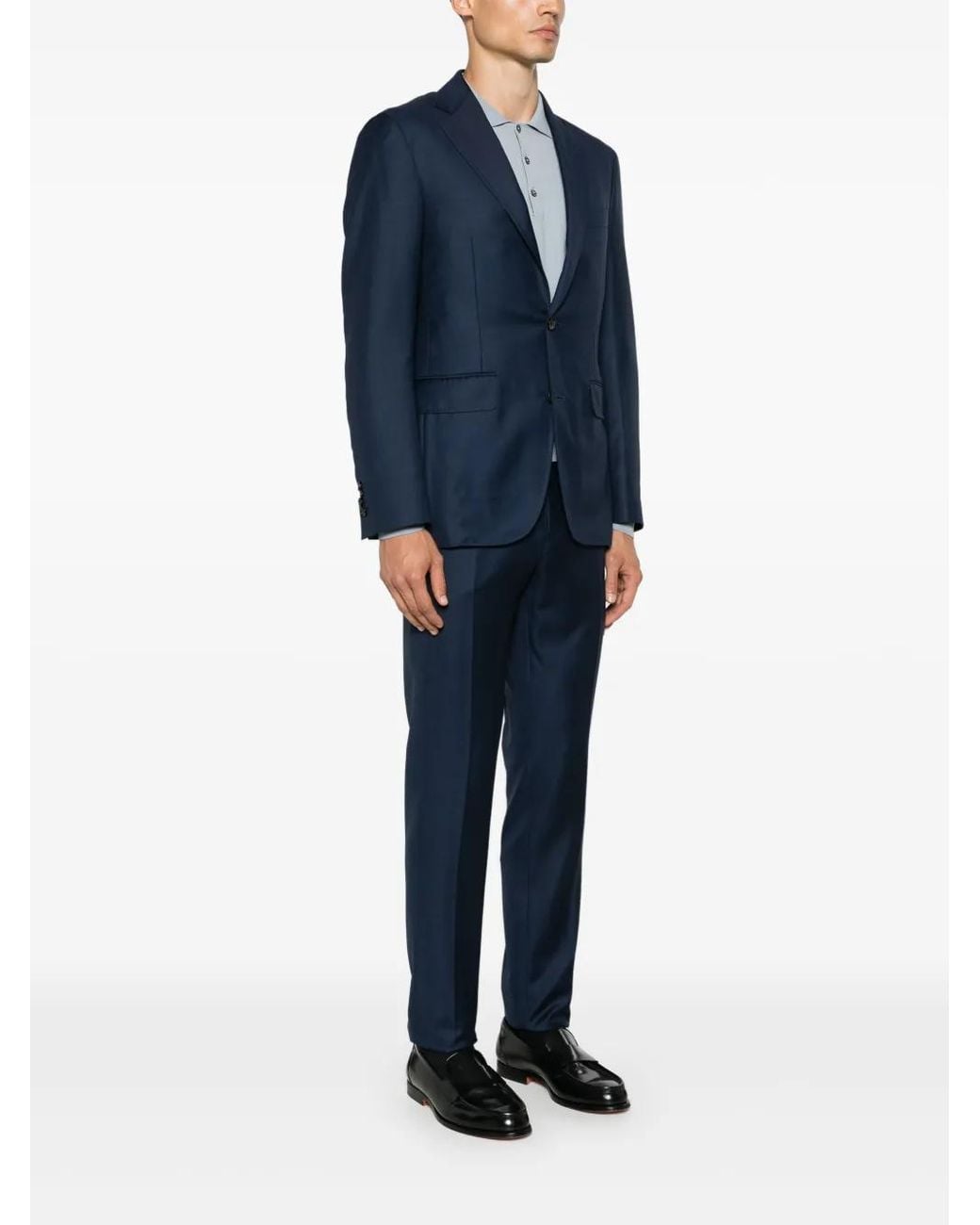 Canali Blue Single-Breasted Suit for men