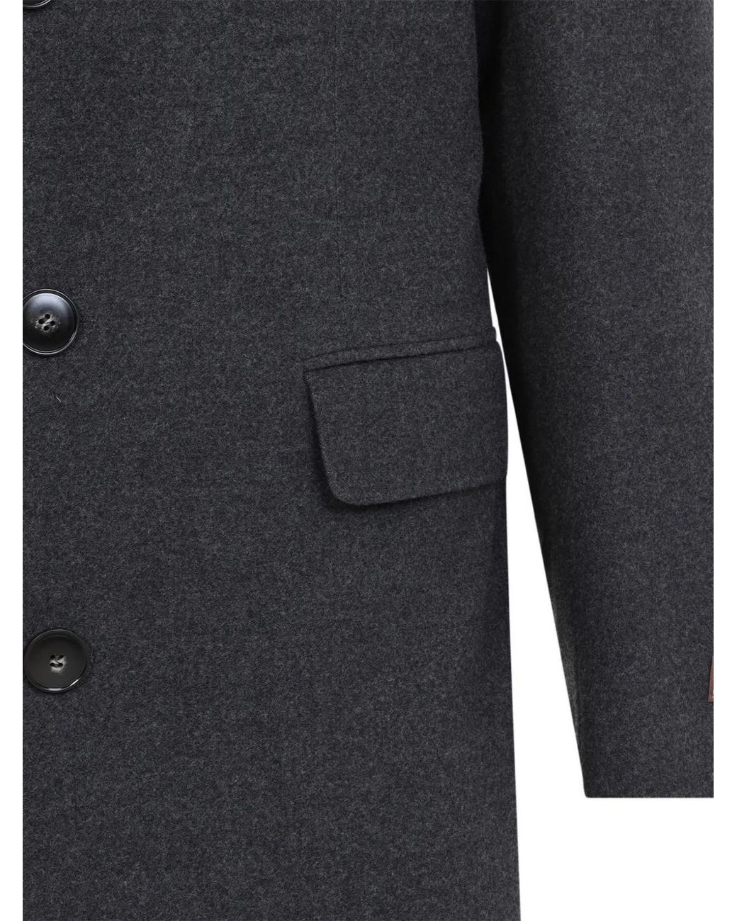 Canali Blue Single-Breasted Wool Coat for men