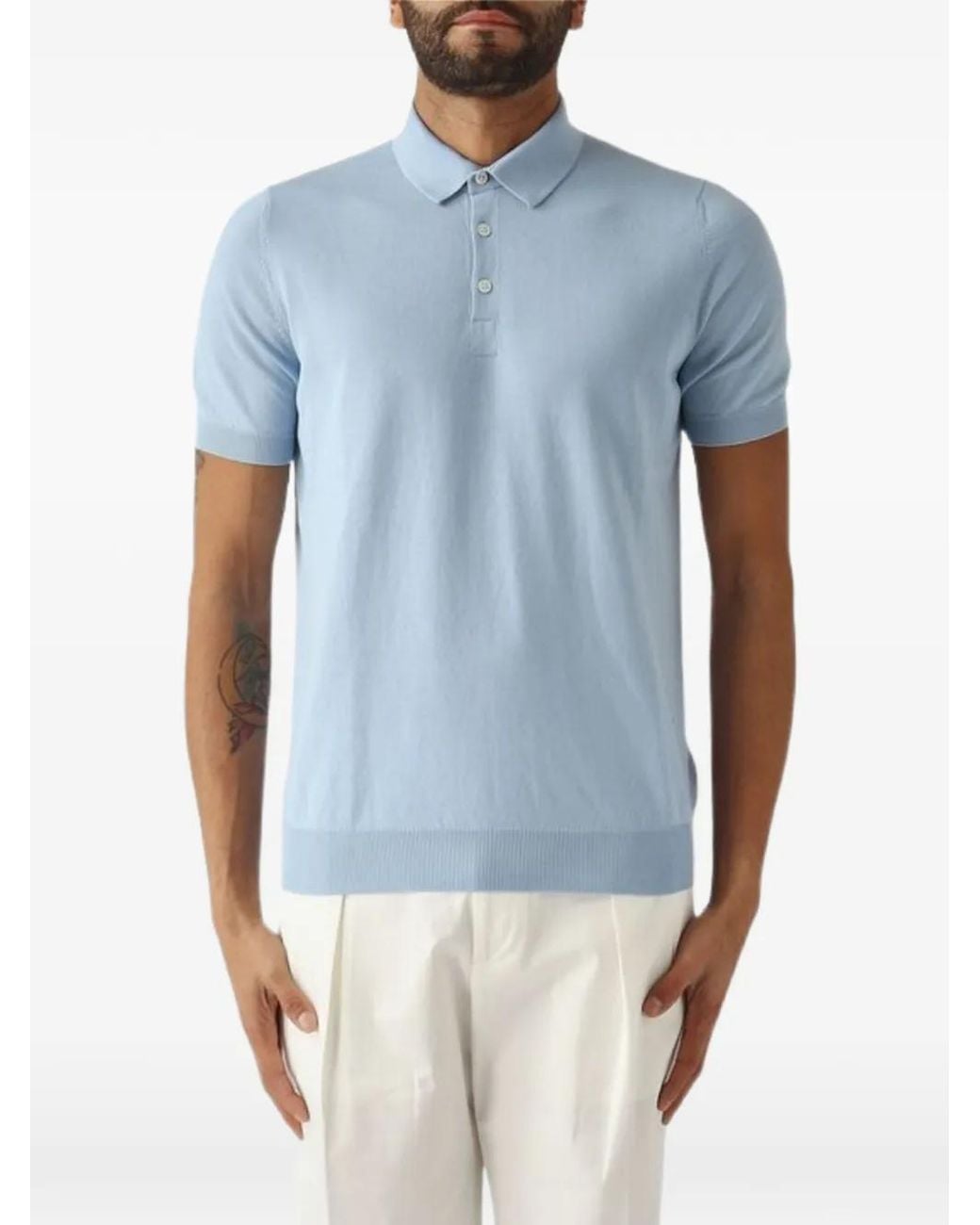 Gran Sasso Blue Short-Sleeve Polo Shirt for men