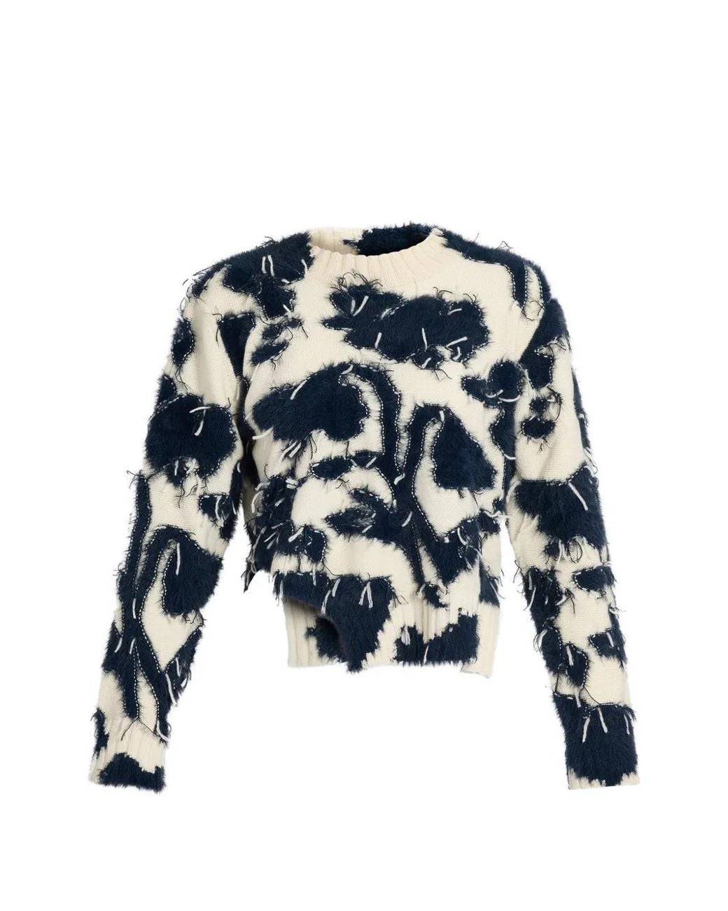 Erdem Blue Textured Floral-Knit Sweater