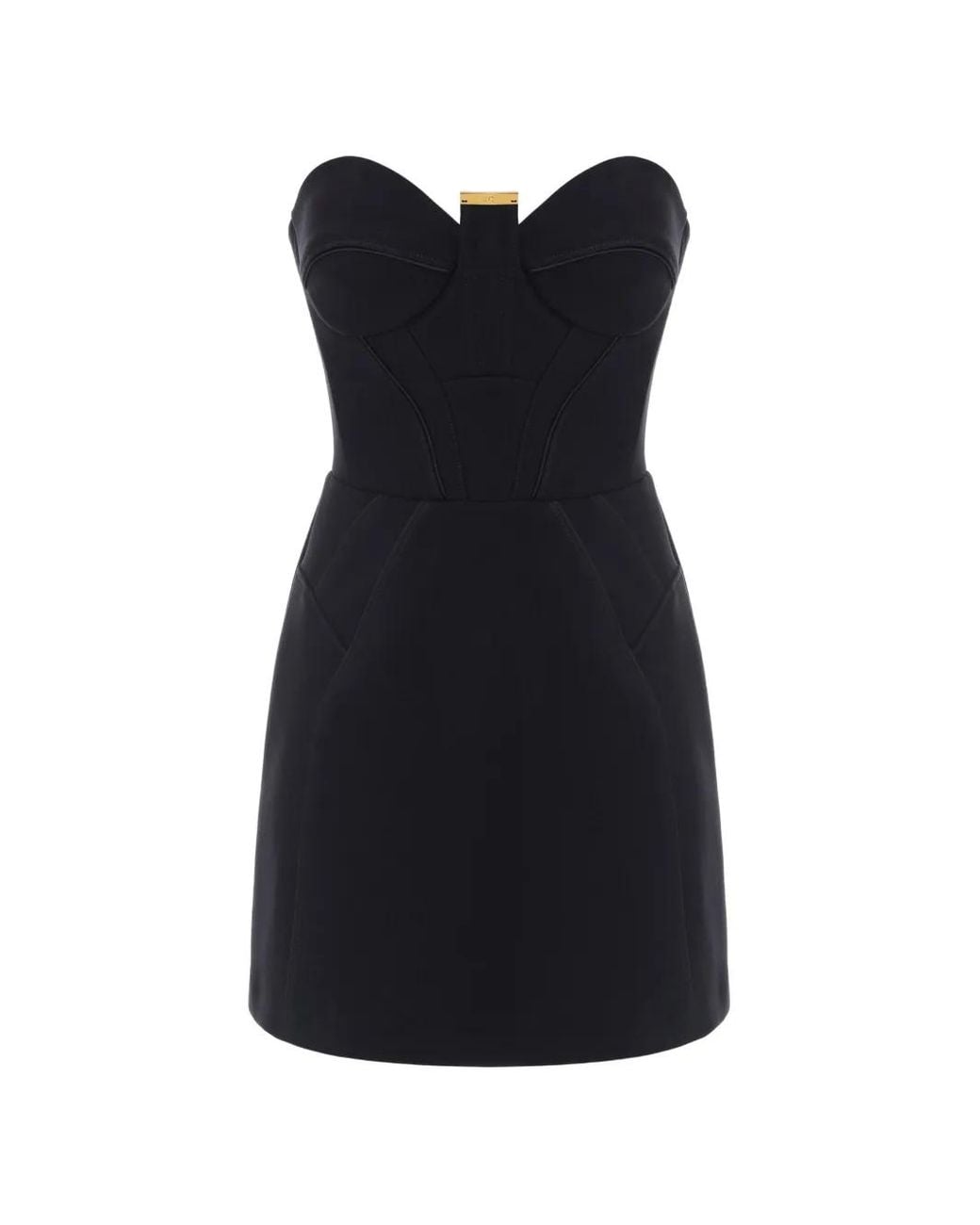 Elisabetta Franchi Black Mini Bustier Dress