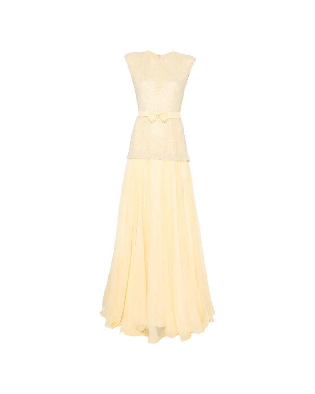 SILK LOVE & LACE White Mabel Bow-Detail Maxi Dress