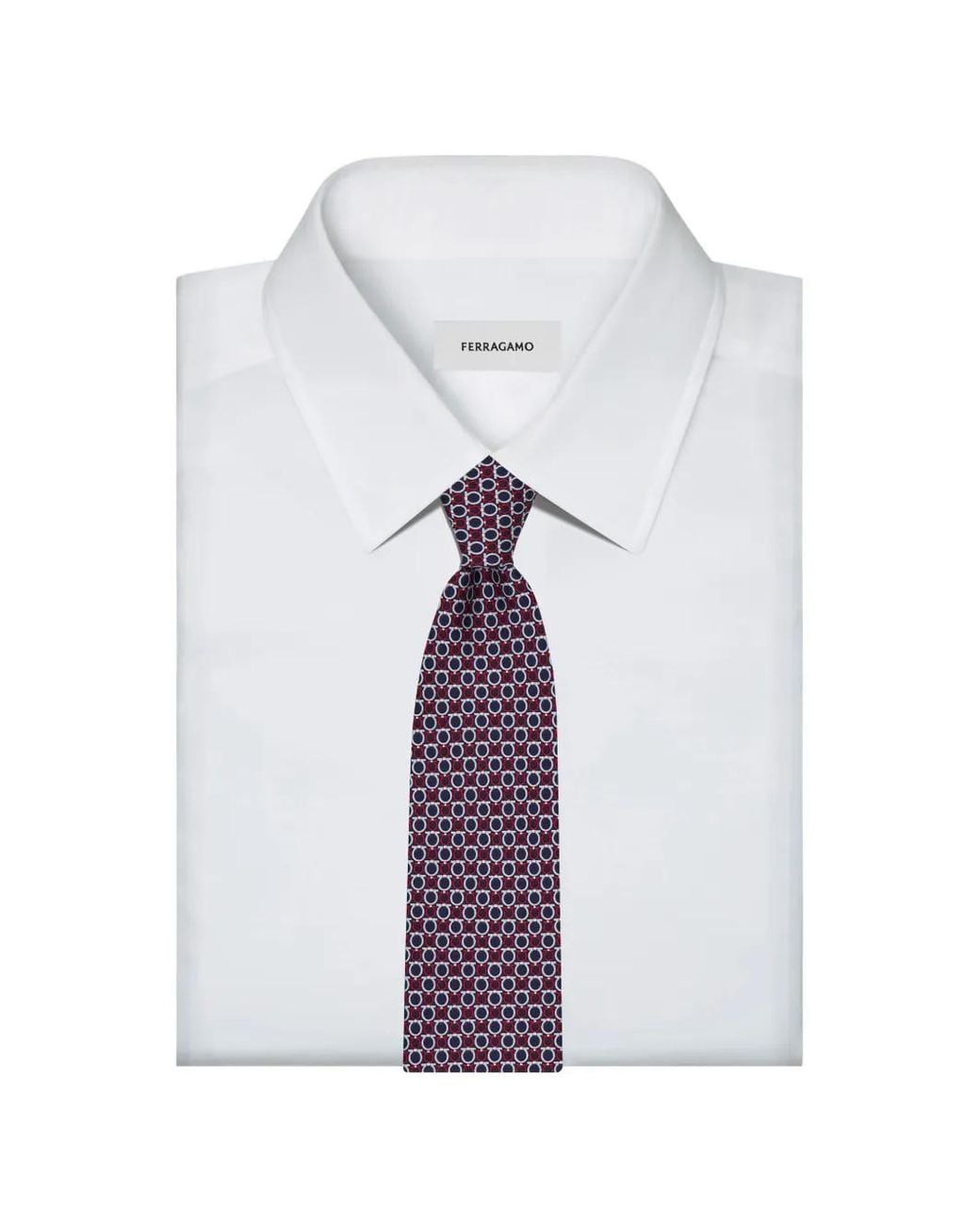 Ferragamo Purple Gancini Print Silk Tie for men