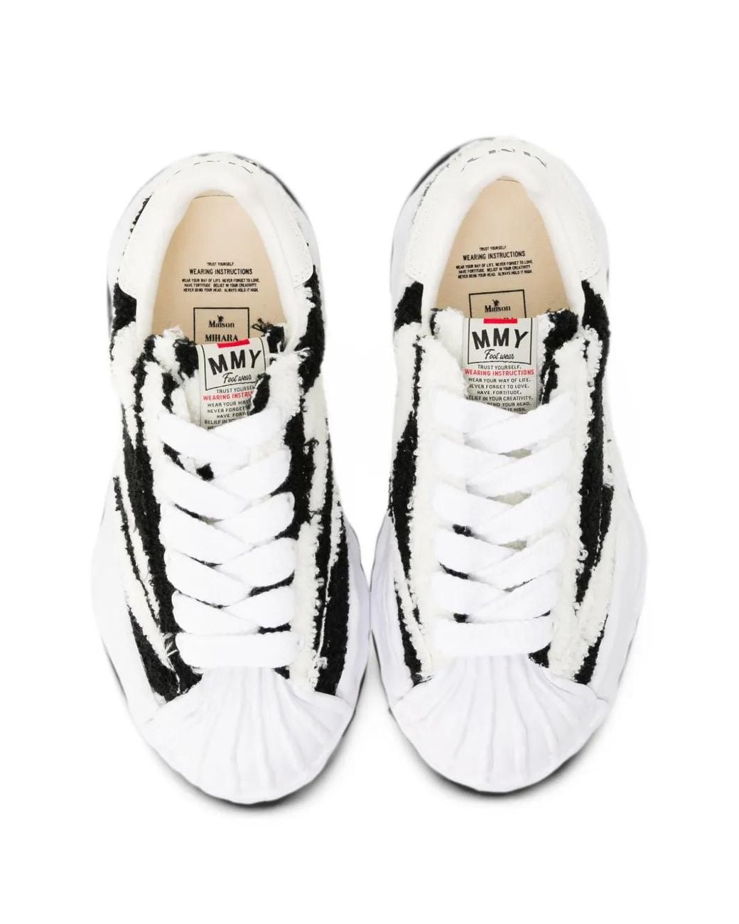 Maison Mihara Yasuhiro White Zebra-Print Chunky-Sole Sneakers