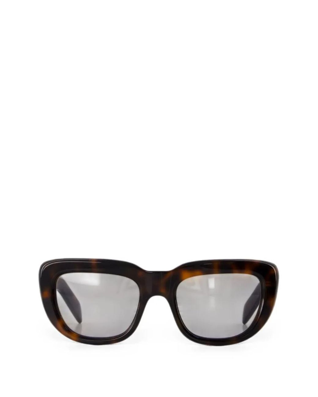 Prada Black Tortoiseshell-Effect Rectangle-Frame Sunglasses