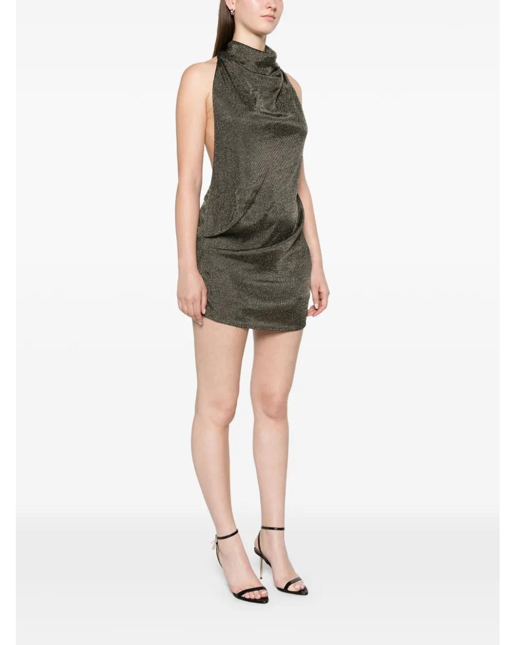 Arcina Ori Green Asha Dress Khaki Metallic