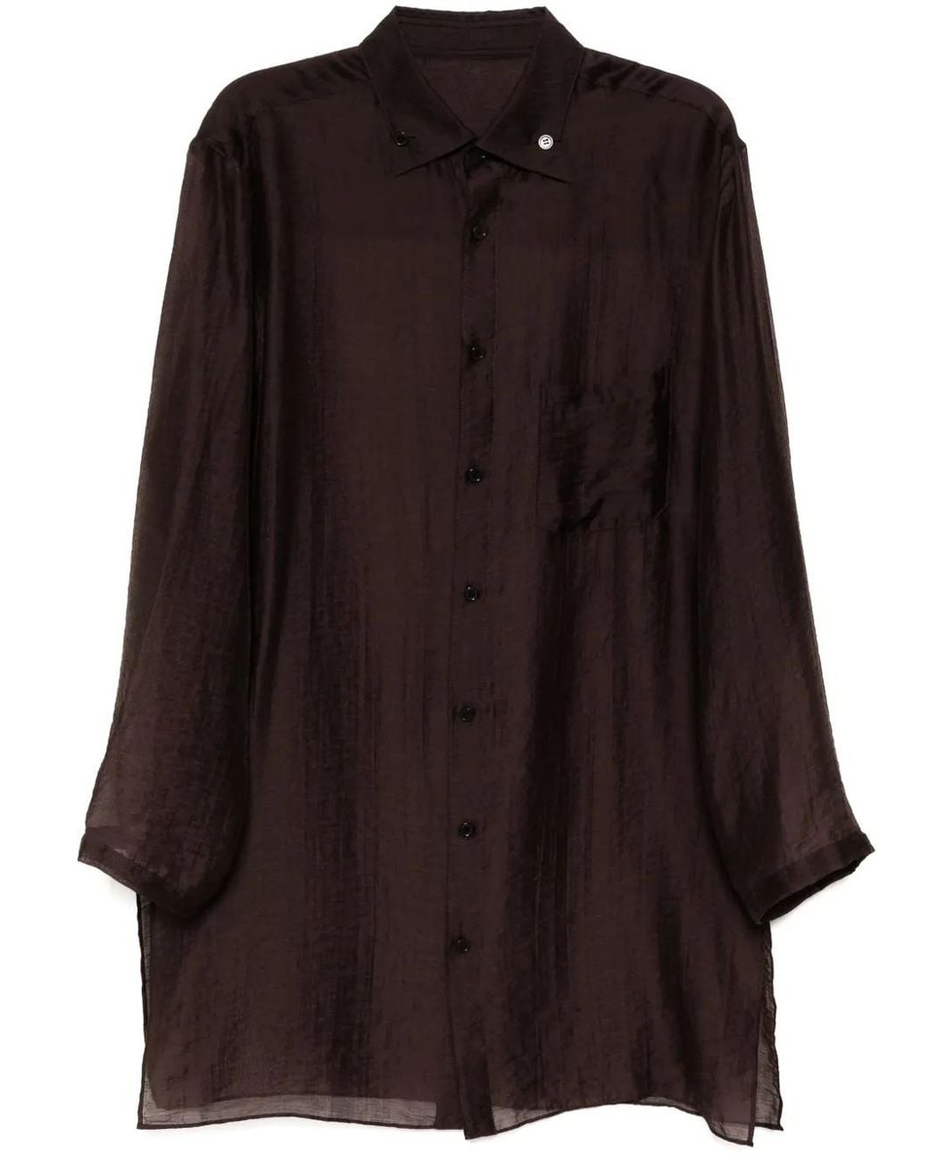 Yohji Yamamoto Brown Long-Sleeved Shirt for men