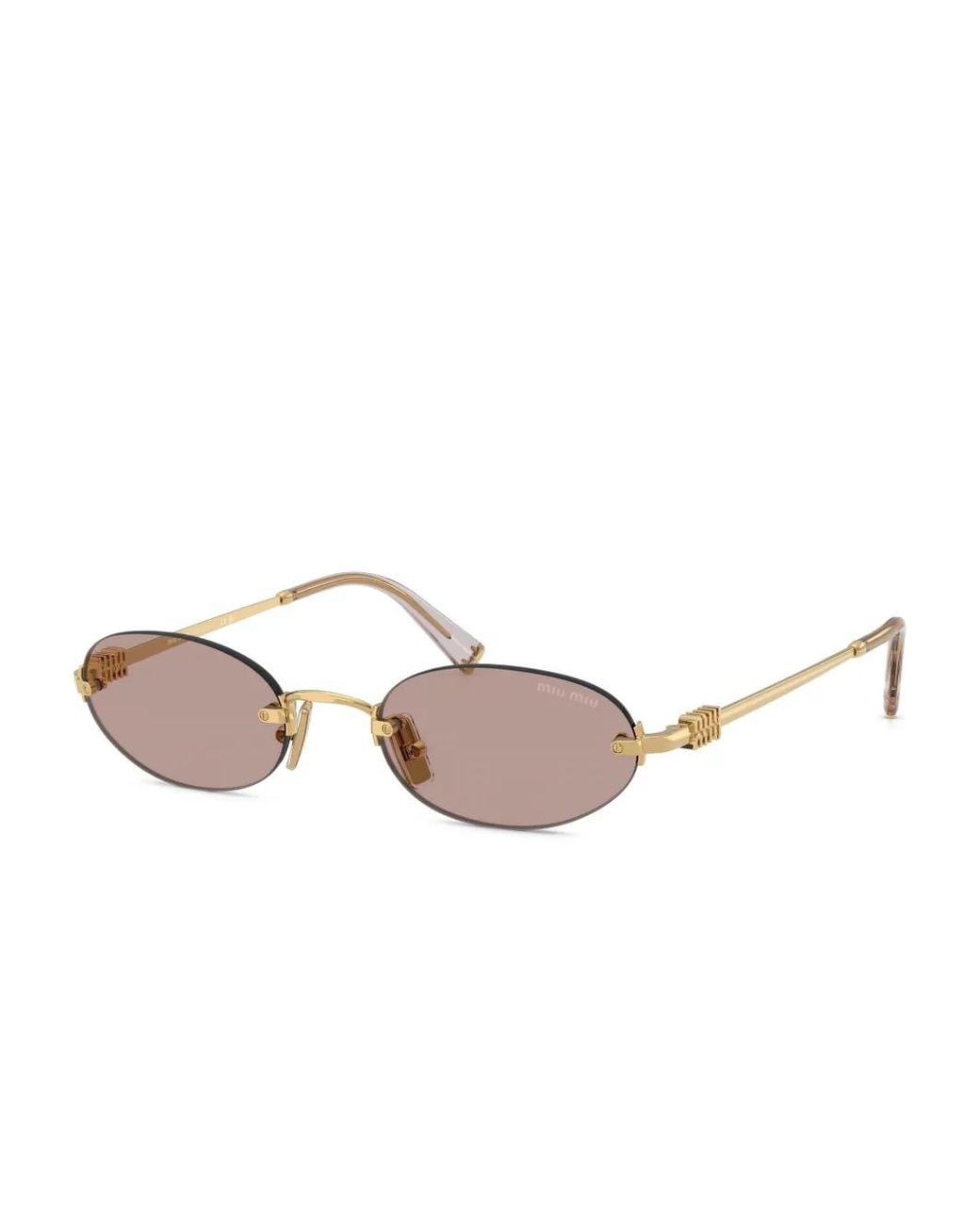 Miu Miu Pink Oval-Frame Sunglasses