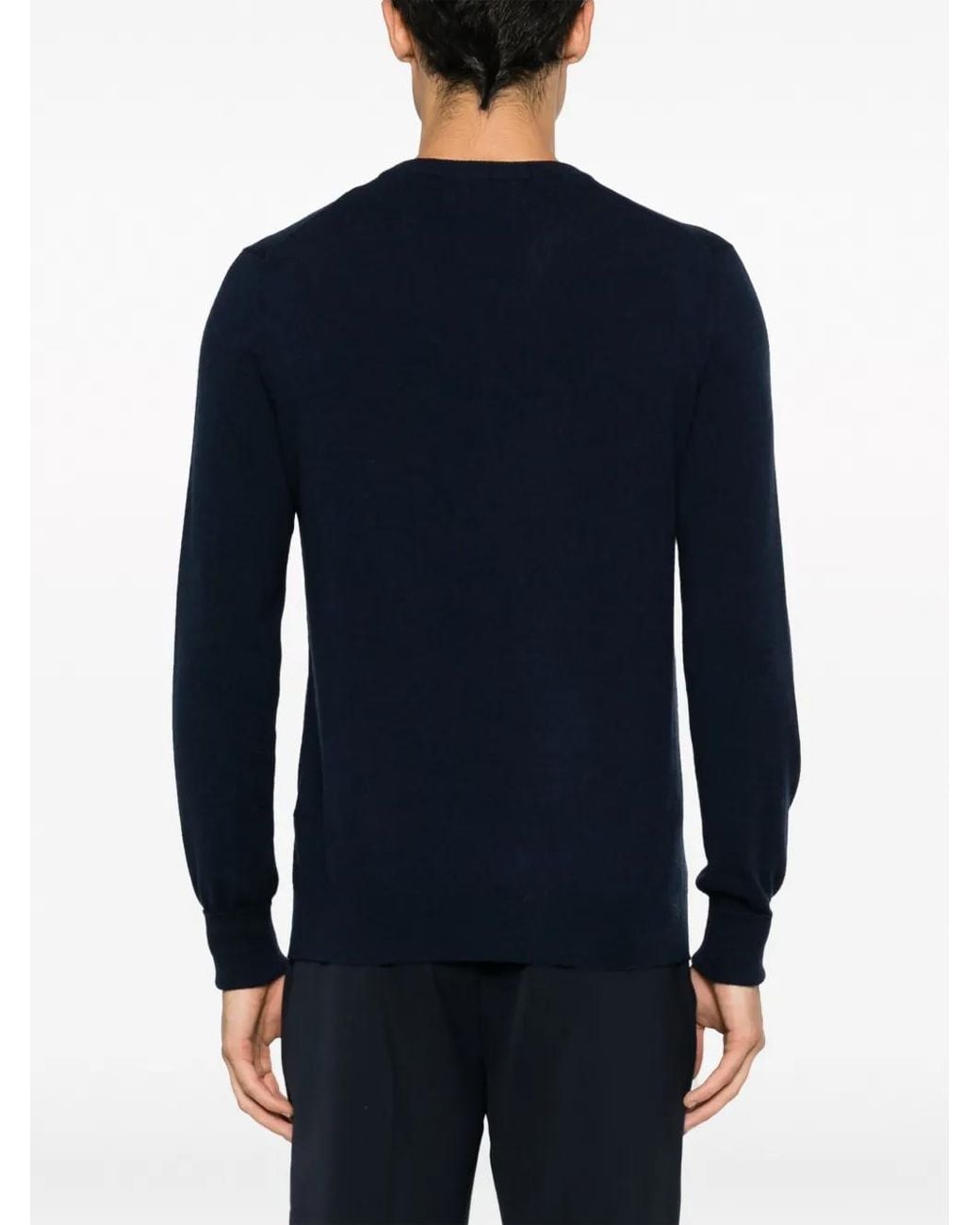 Ballantyne Blue V-Neck Cashmere Jumper for men