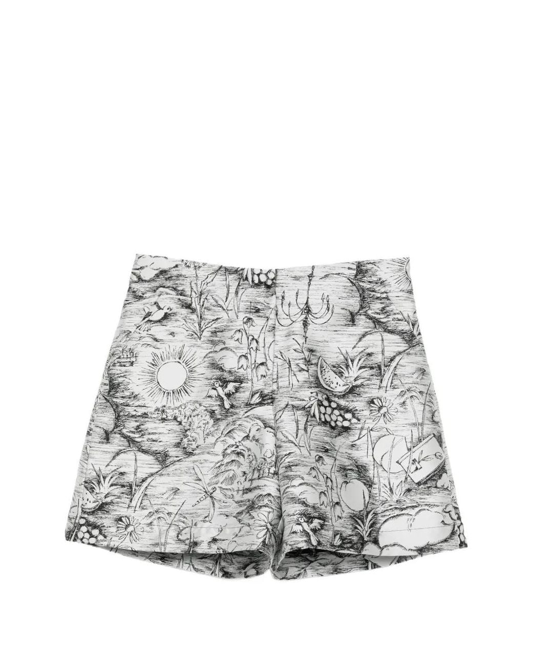 Shiatzy Chen Gray Fête Of Petal Jacquarded Shorts