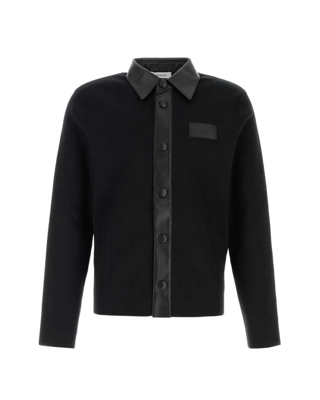 Givenchy Black Leather-Trim Panelled Cardigan for men