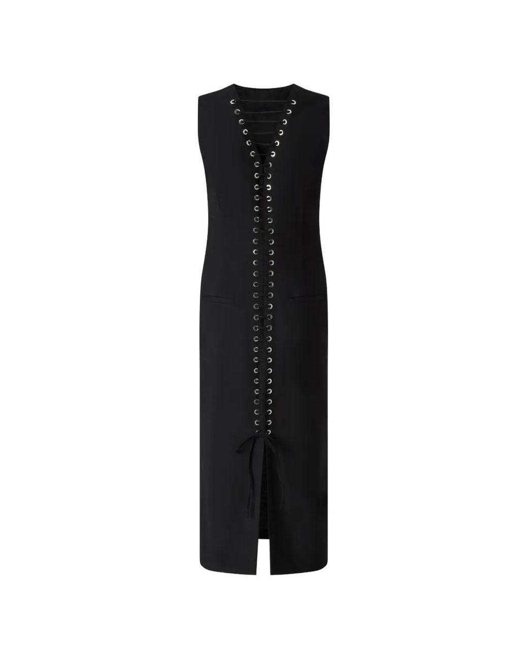 Pinko Black Robe Lacée À Détails D'Œillets
