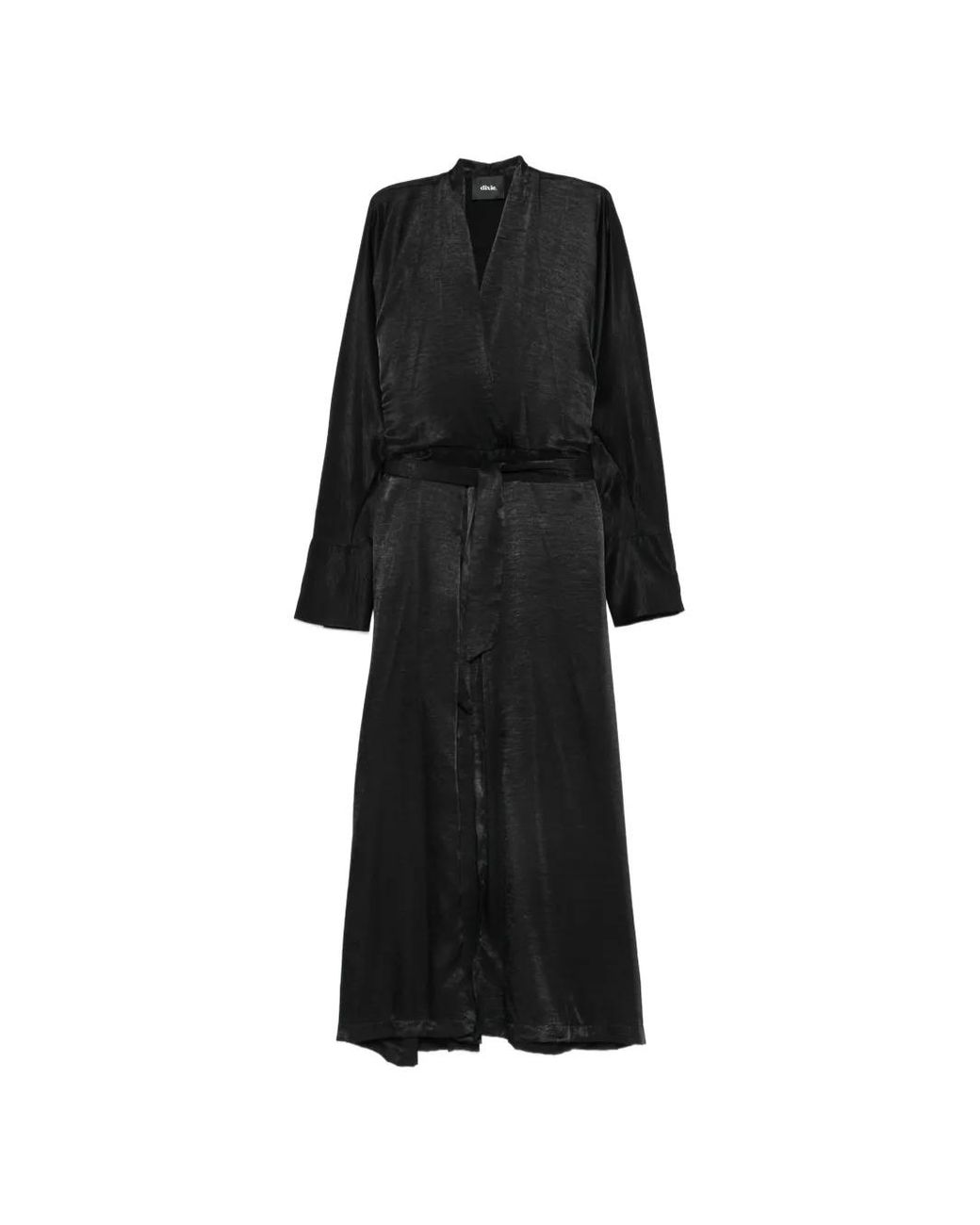 Dixie Black Wrap-Style Belted Midi Dress