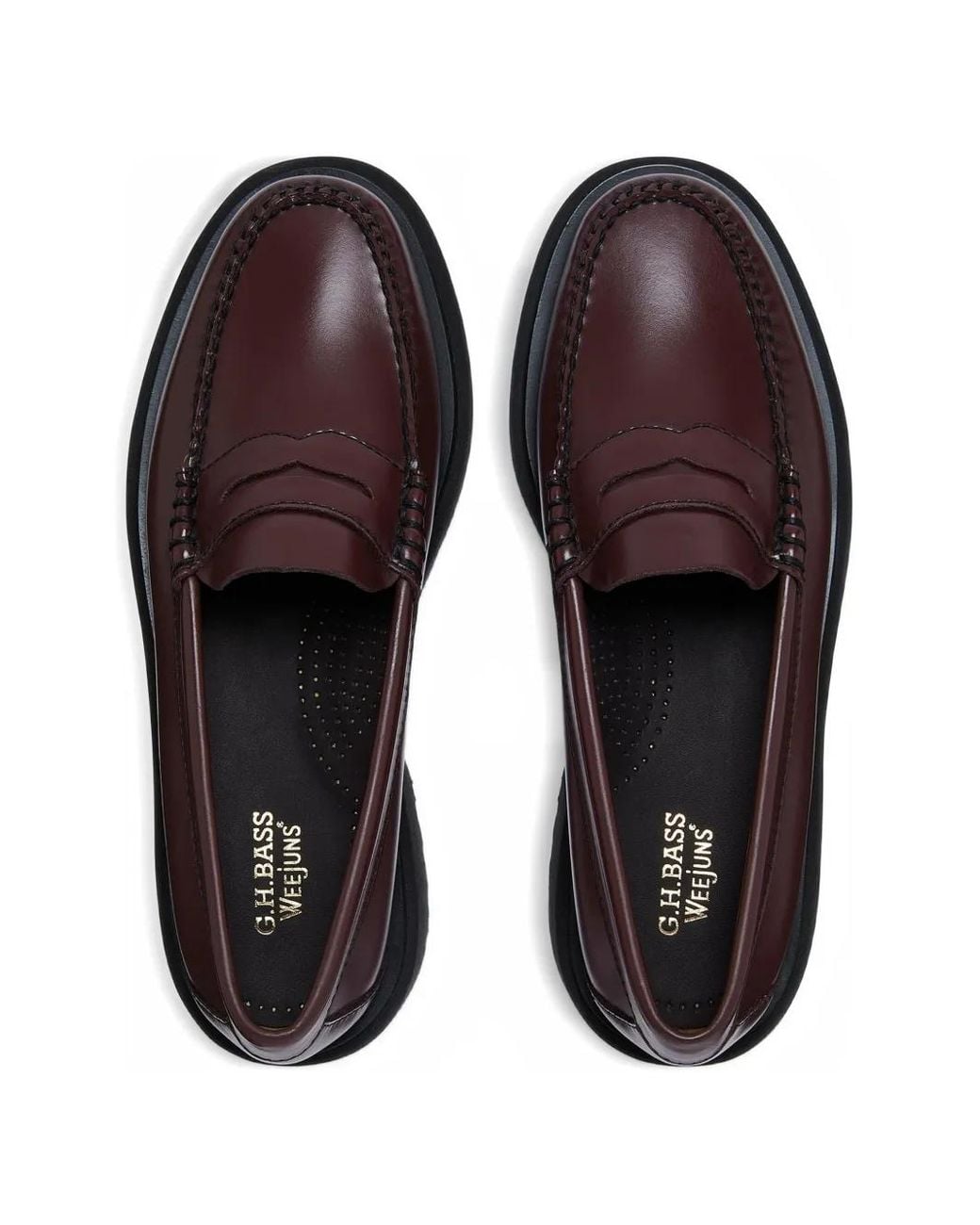 G.H.BASS White Weejuns Step Penny Loafers