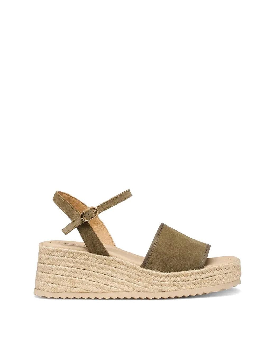 Geox Natural Buckle-Fastening Platform Espadrilles