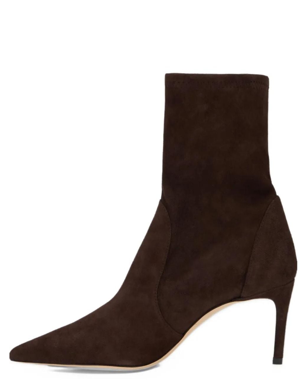 Stuart Weitzman Brown Stuart Power Pointed-Toe Ankle Boots