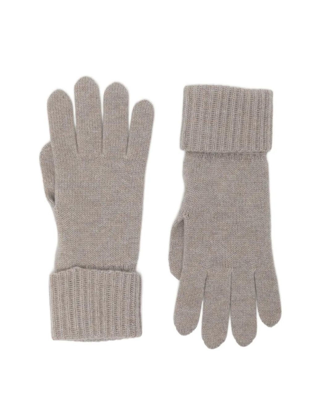 N.Peal Cashmere Gray Ribbed Cashmere Gloves