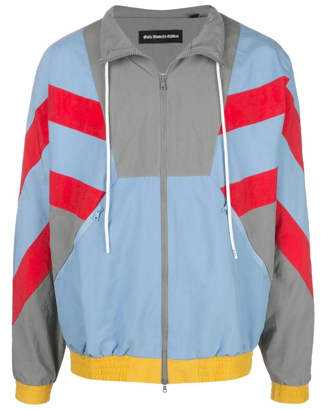 God's Masterful Children Blue Colour Blocked Sport Jacket for men