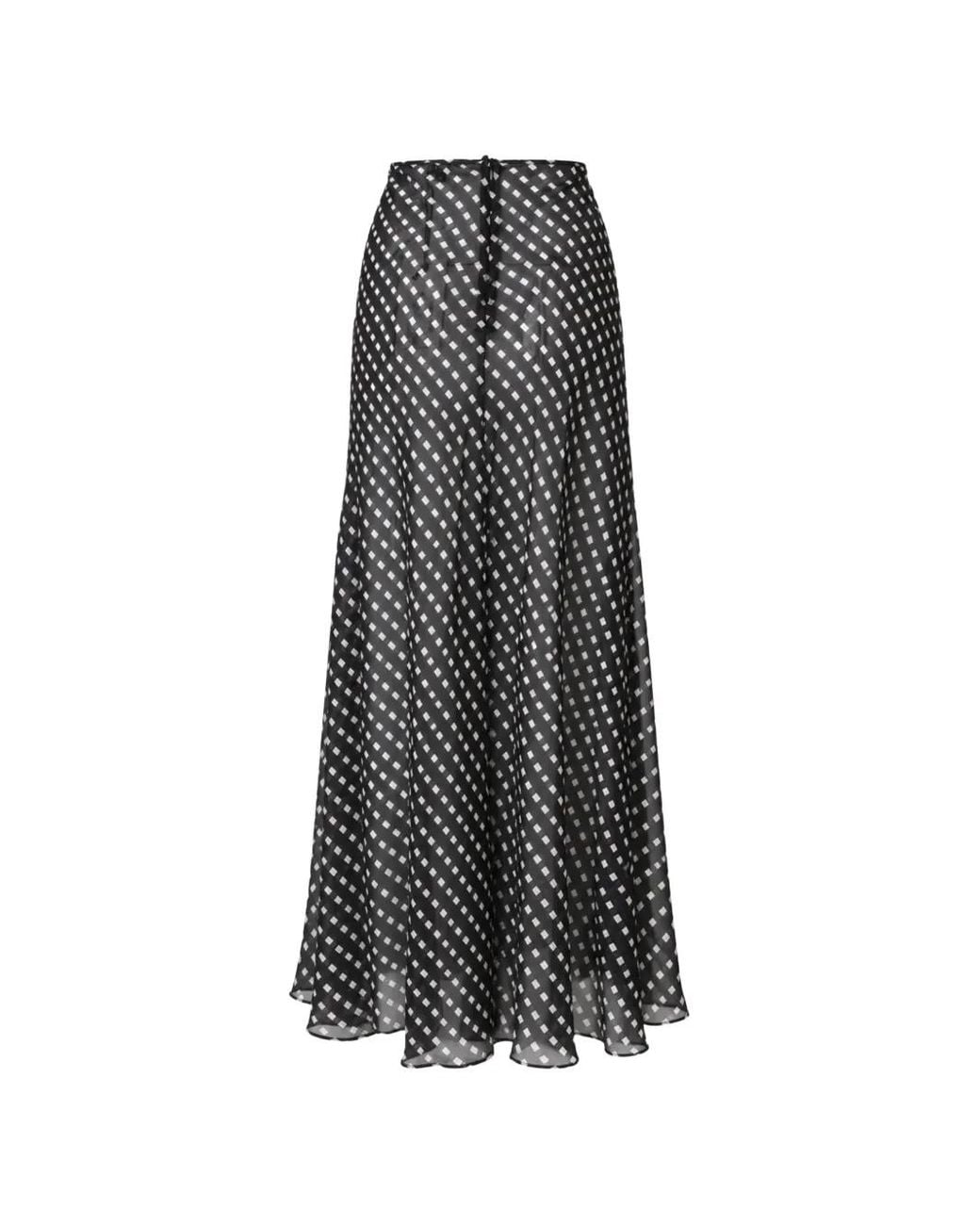 Staud Brown Velma Geometric-Print Silk Maxi Skirt
