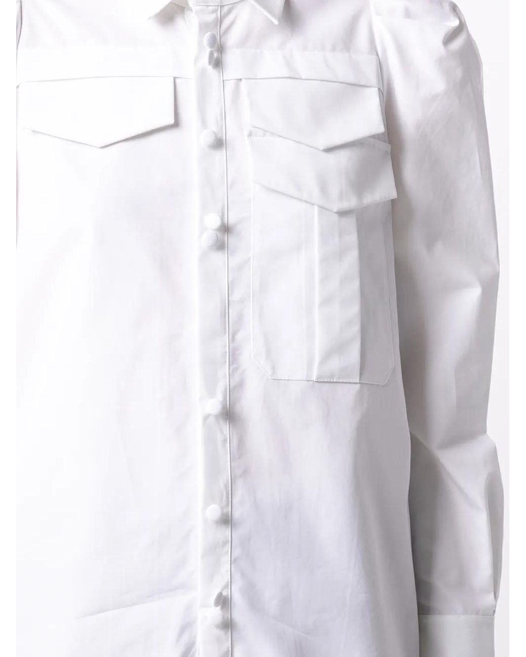 Dice Kayek White Cotton Poplin Long-Sleeved Shirt