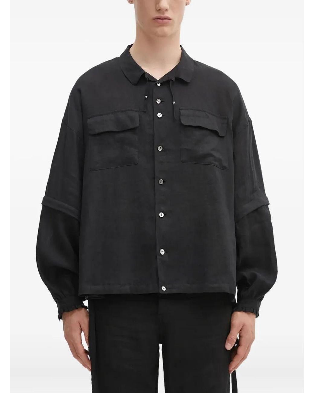 Undercover Black Double-Pocket Button Shirt for men