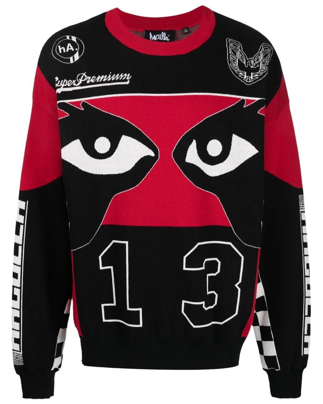 Haculla Gray Graphic-Print Cotton Jumper for men