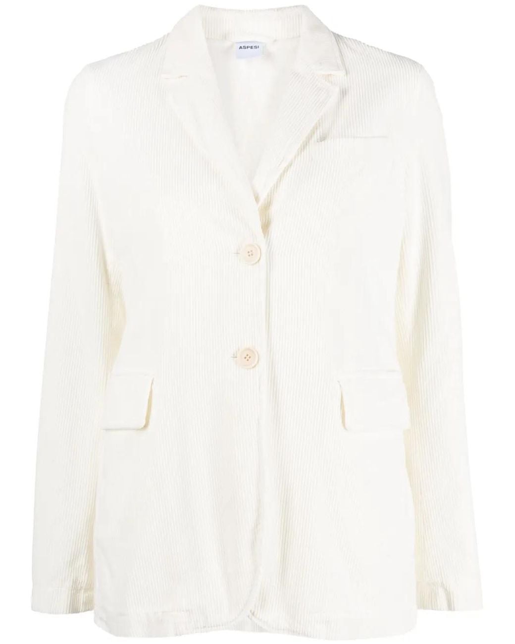 Aspesi Ribfluwelen Blazer in het White