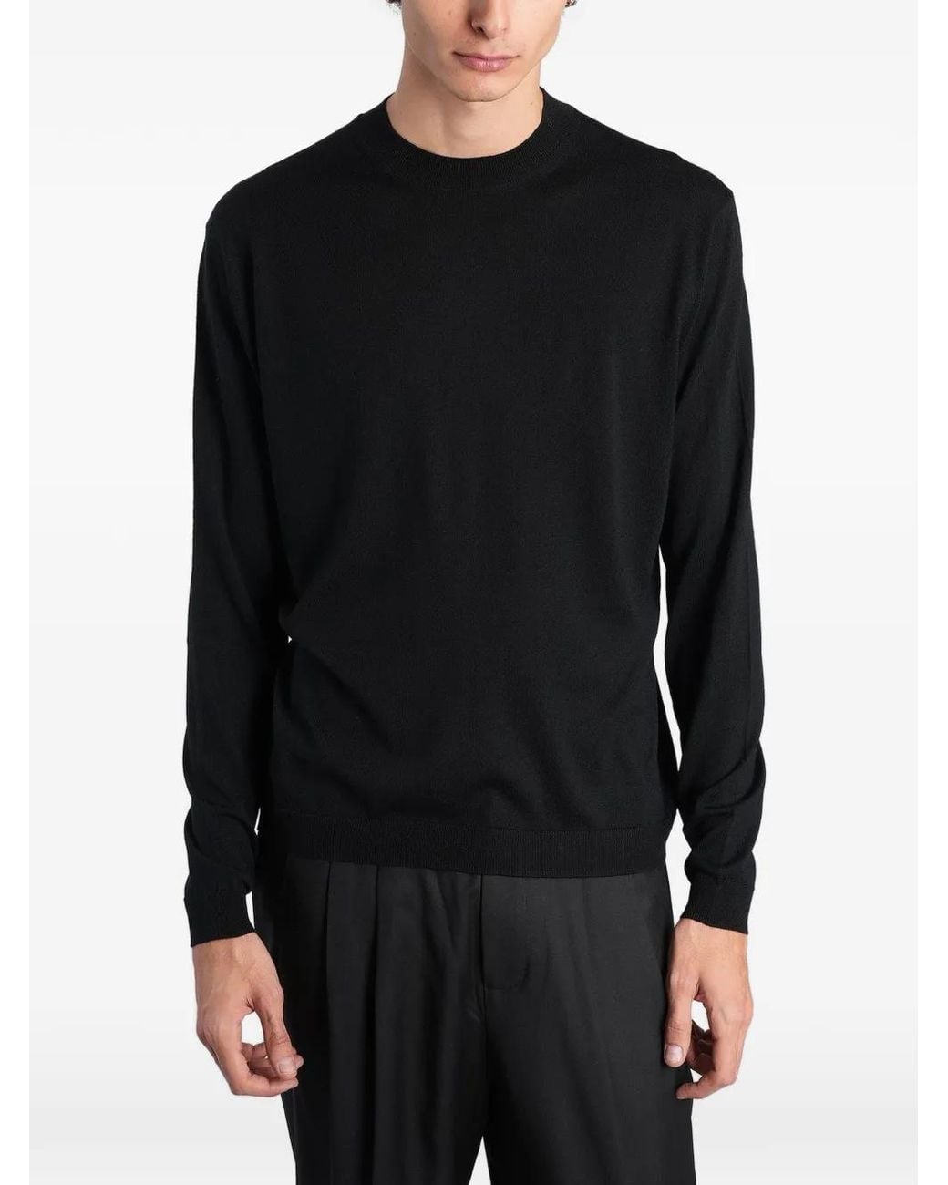 Low Brand Black K109 Central-Seam Sweater for men