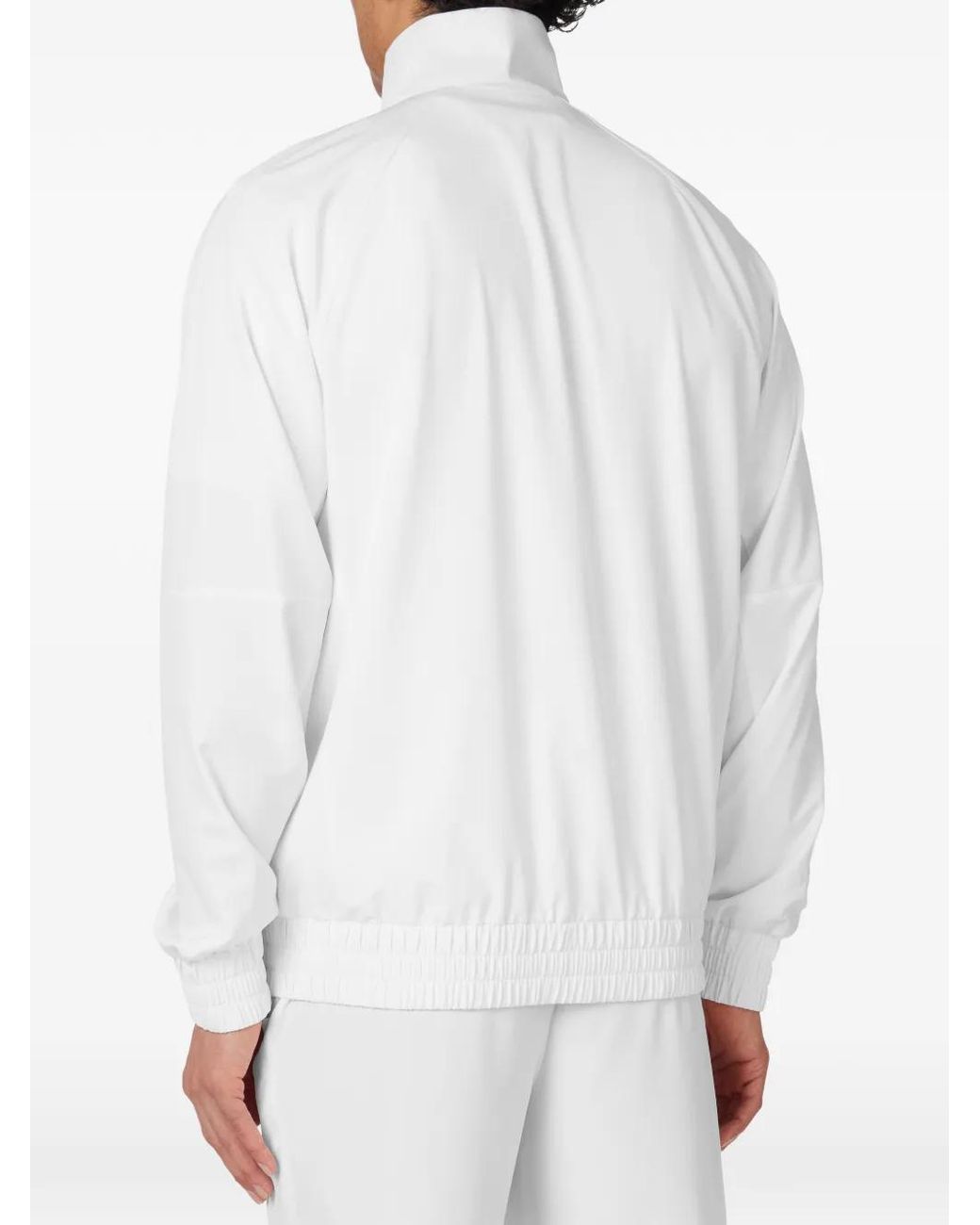 Fila White Tennis Court Logo-Patch Track Jacket for men