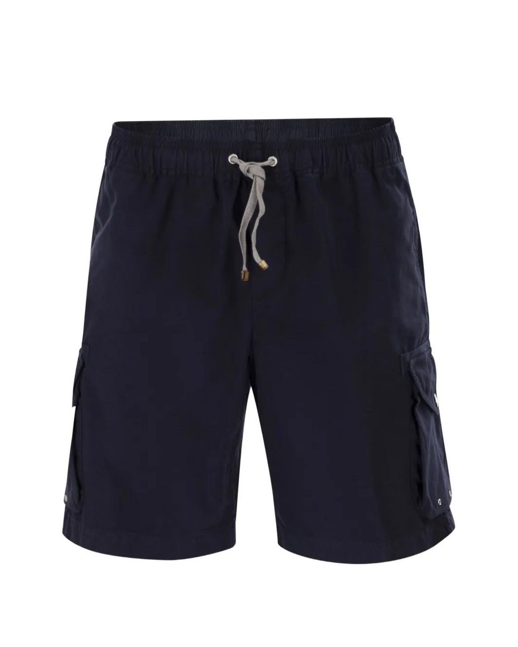 Brunello Cucinelli Blue Drawstring Cargo Shorts for men