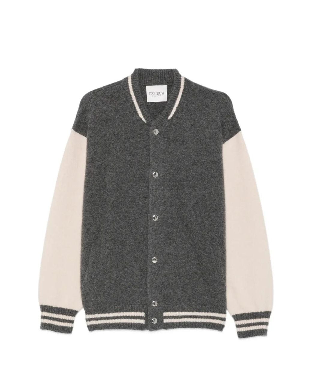 Laneus Gray Colour-Block Varsity Jacket for men