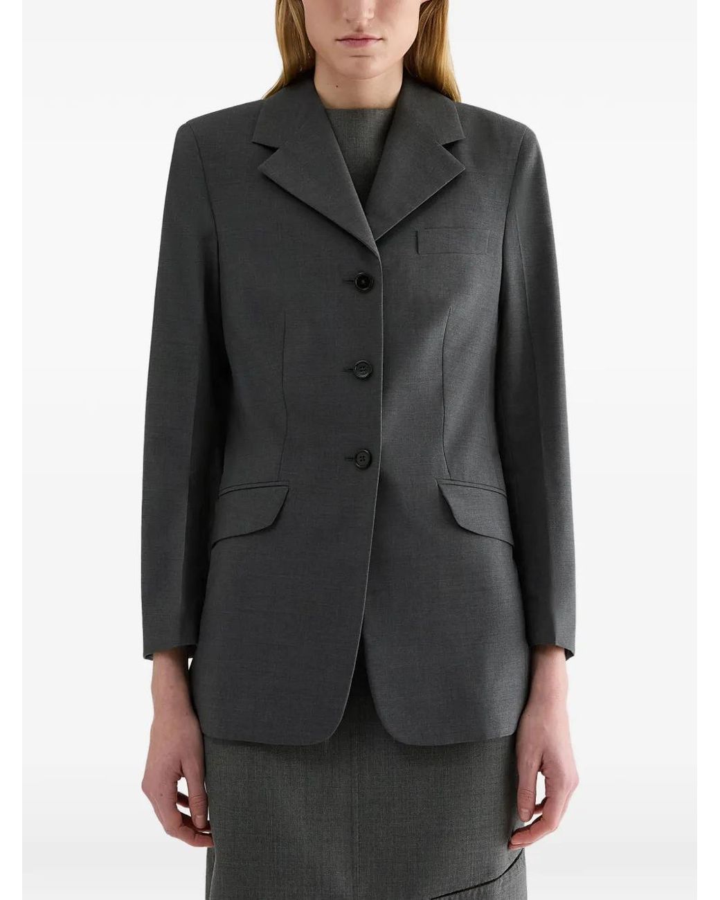 Jil Sander Black Poplin Wool Blazer