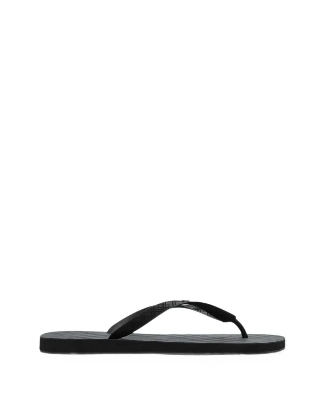 Burberry Black Check Haze Flip-Flops for men