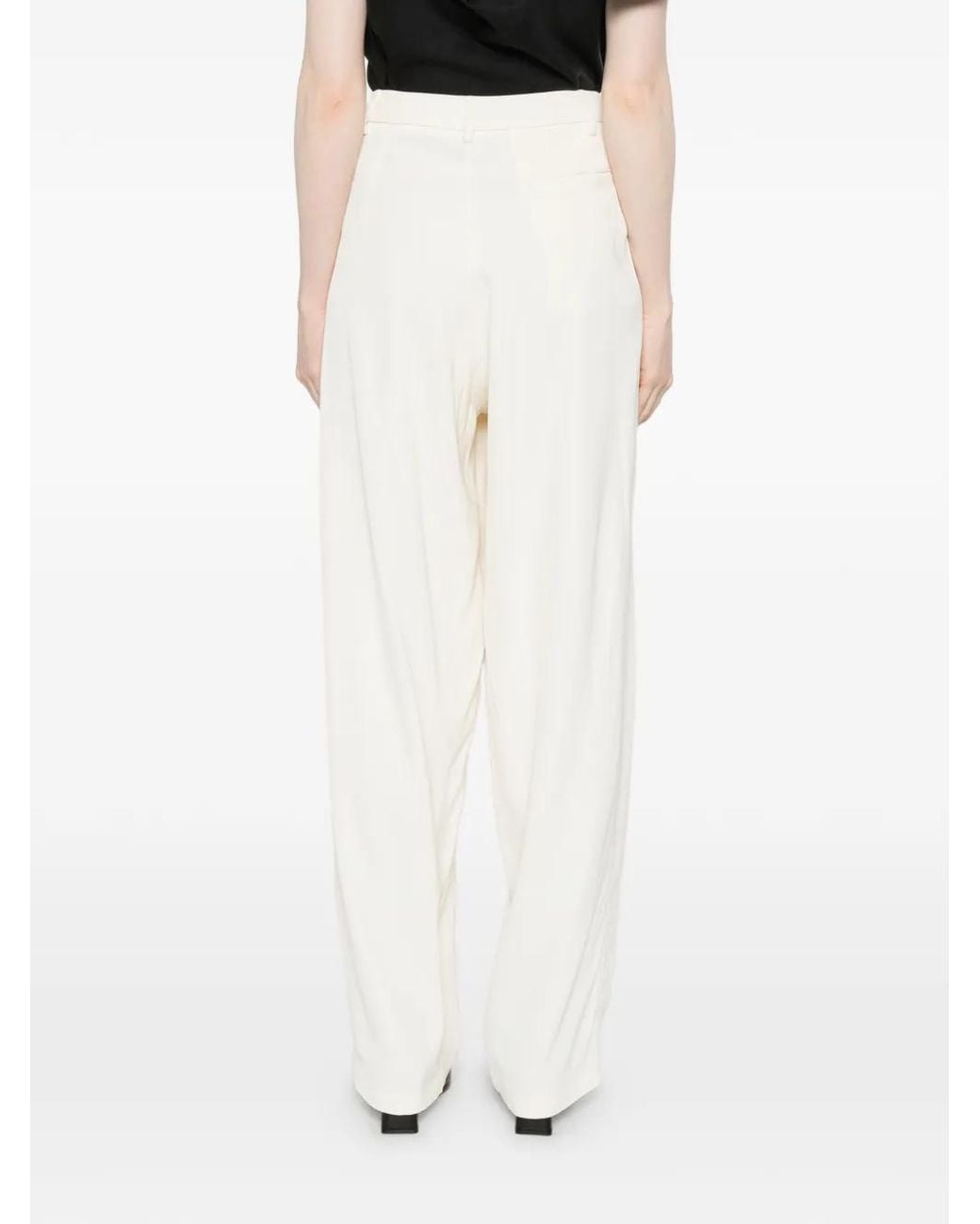 DARKPARK White Phebe Pleated Trousers